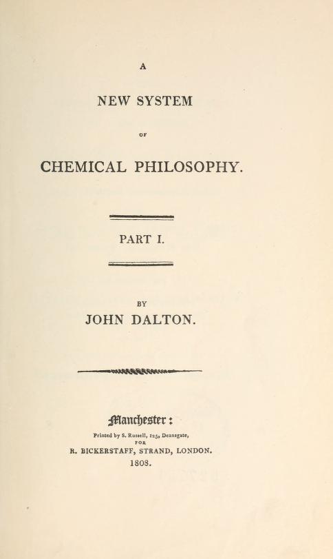 dalton new system of  Chemical Philosophy